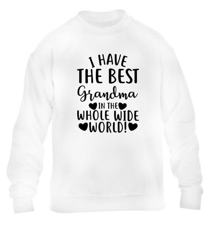 I have the best grandma in the whole wide world! children's white sweater 12-13 Years