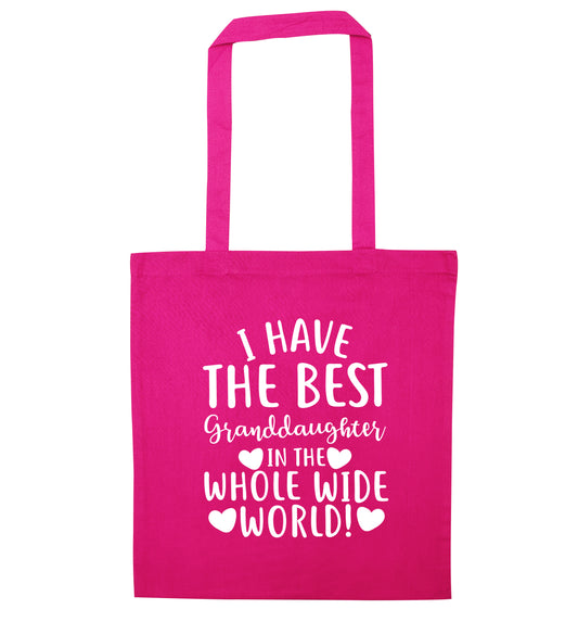 I have the best granddaughter in the whole wide world! pink tote bag