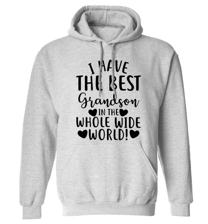 I have the best grandson in the whole wide world! adults unisex grey hoodie 2XL