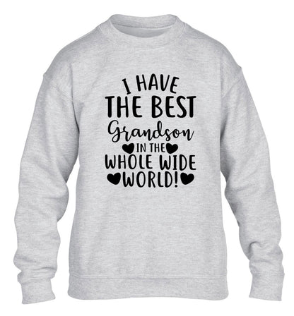 I have the best grandson in the whole wide world! children's grey sweater 12-13 Years