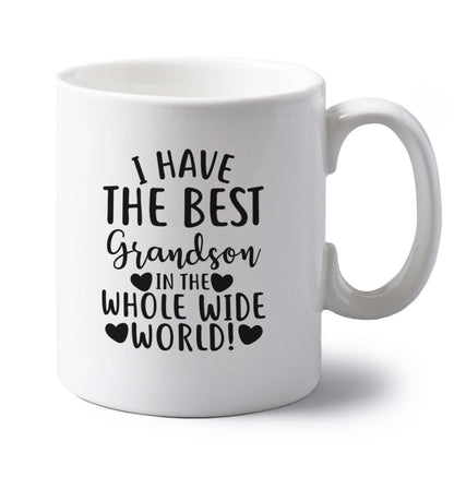 I have the best grandson in the whole wide world! left handed white ceramic mug 