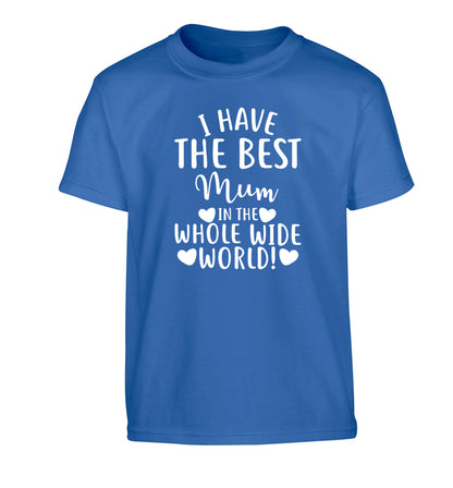 I have the best mum in the whole wide world! Children's blue Tshirt 12-13 Years