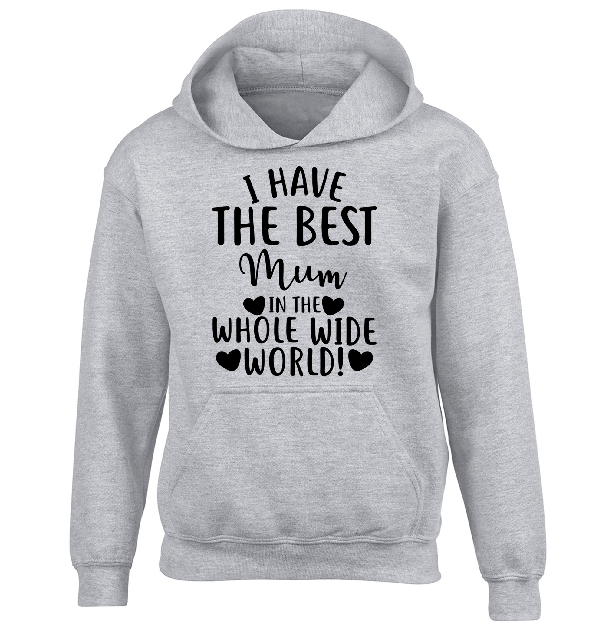 I have the best mum in the whole wide world! children's grey hoodie 12-13 Years