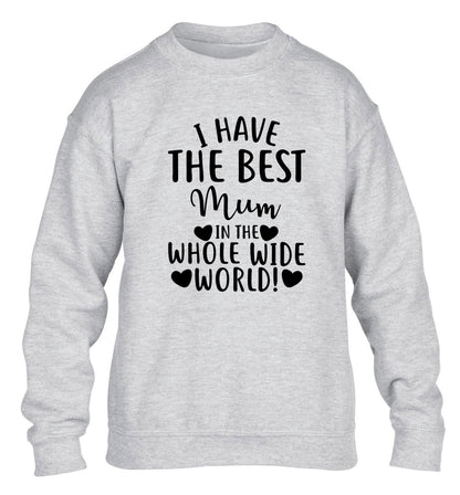 I have the best mum in the whole wide world! children's grey sweater 12-13 Years