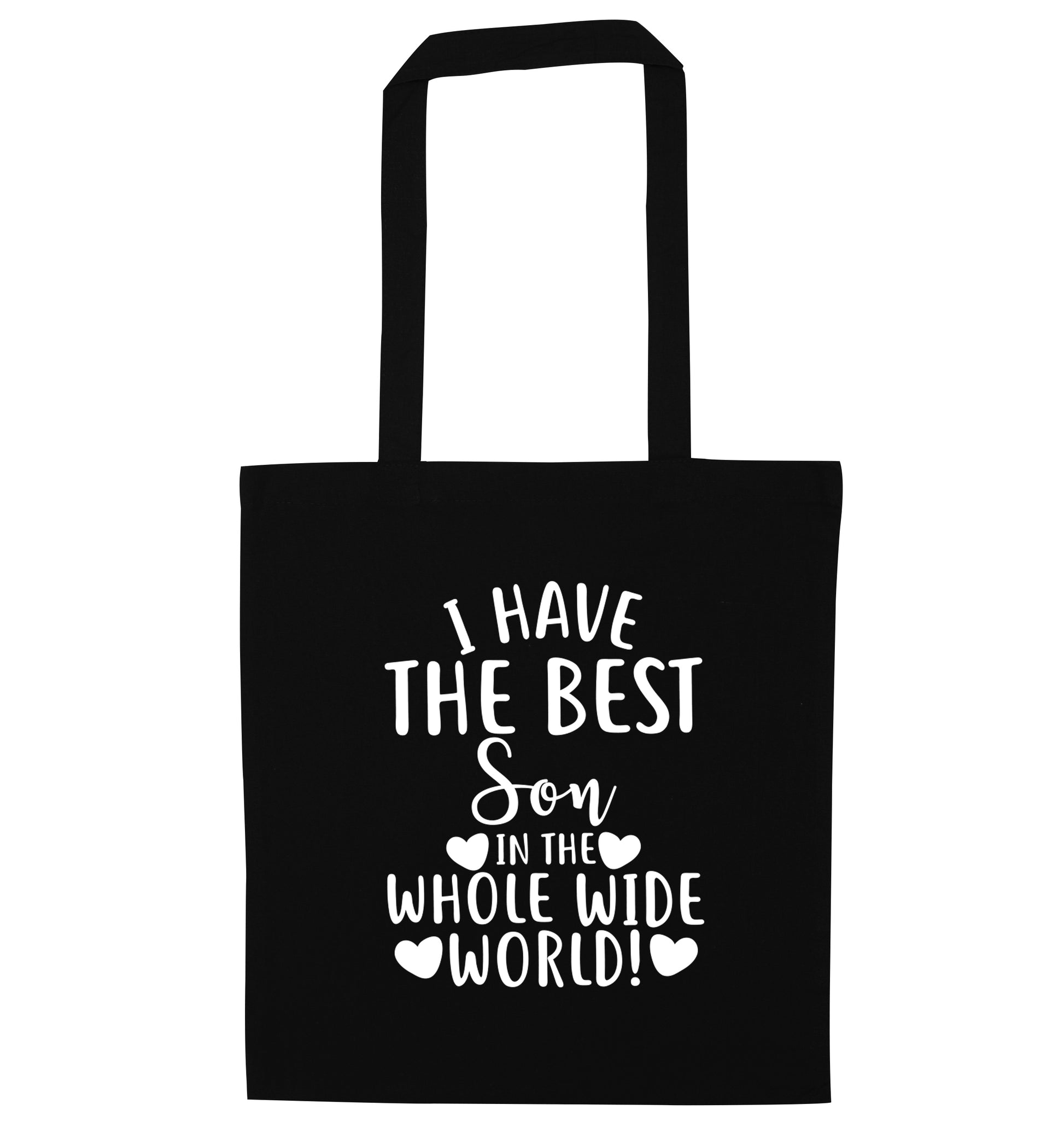 I have the best son in the whole wide world! black tote bag