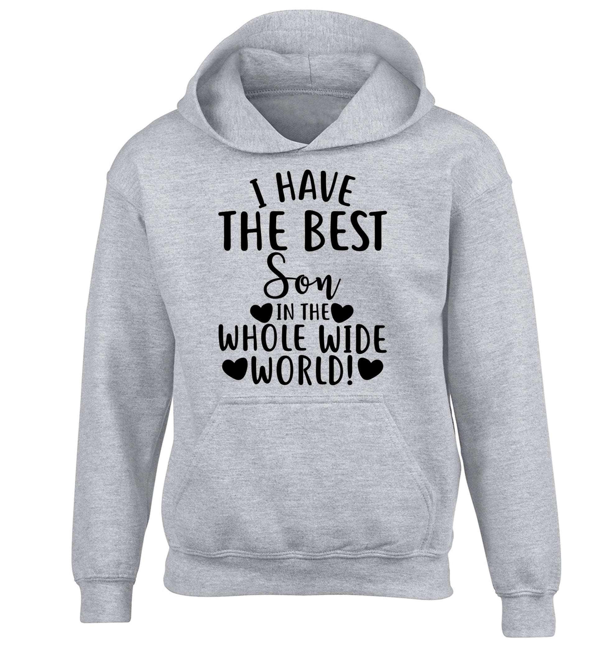 I have the best son in the whole wide world! children's grey hoodie 12-13 Years
