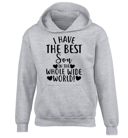 I have the best son in the whole wide world! children's grey hoodie 12-13 Years