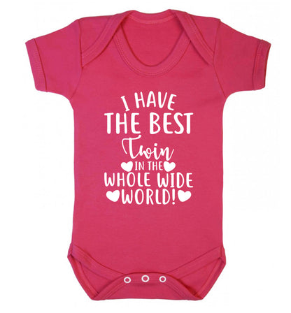 I have the best twin in the whole wide world! Baby Vest dark pink 18-24 months