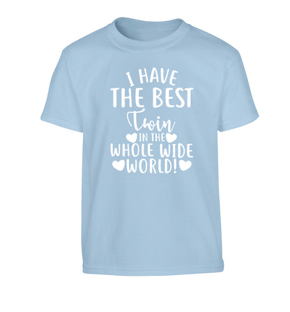 I have the best twin in the whole wide world! Children's light blue Tshirt 12-13 Years