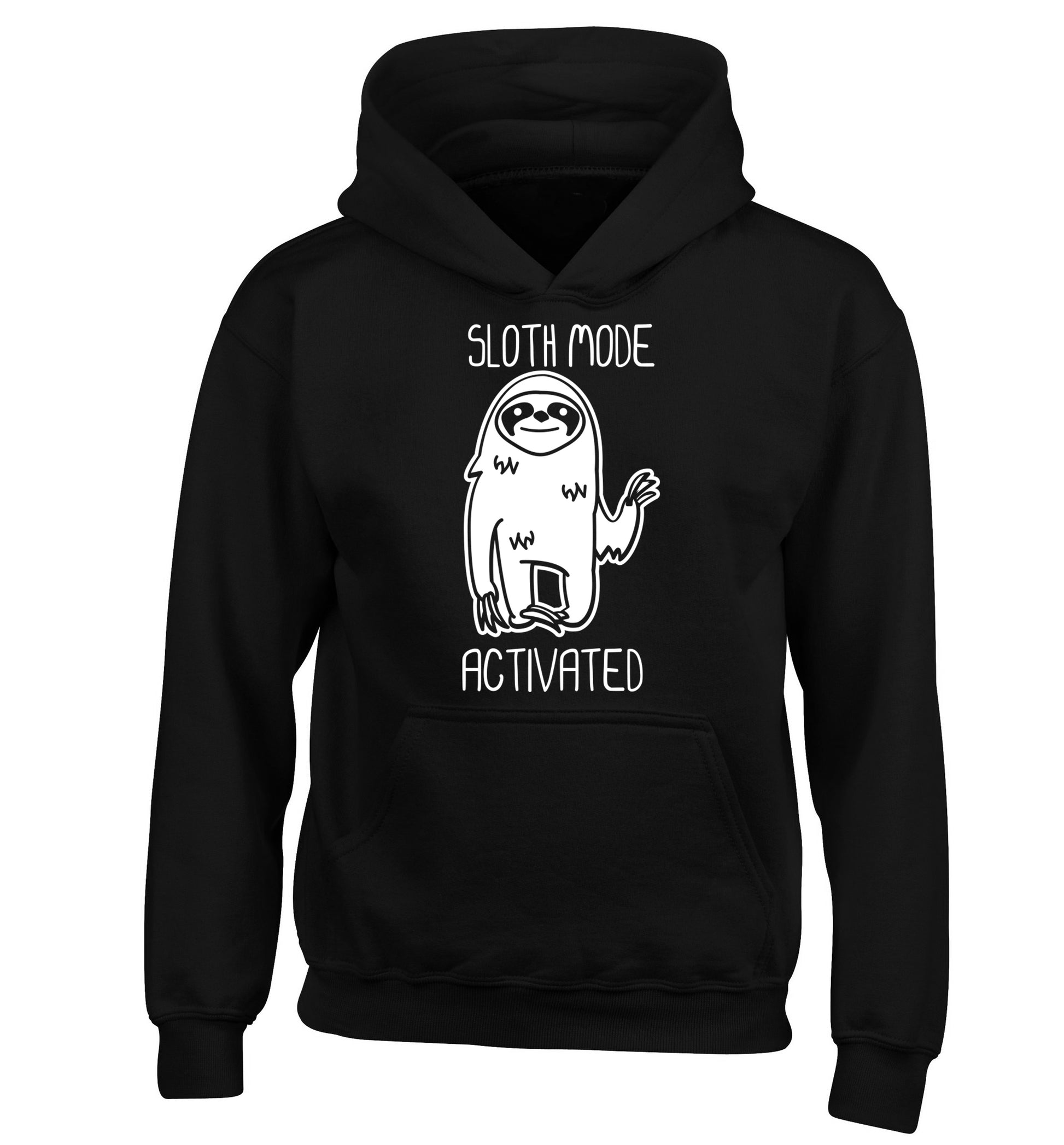 Sloth mode acitvated children's black hoodie 12-13 Years
