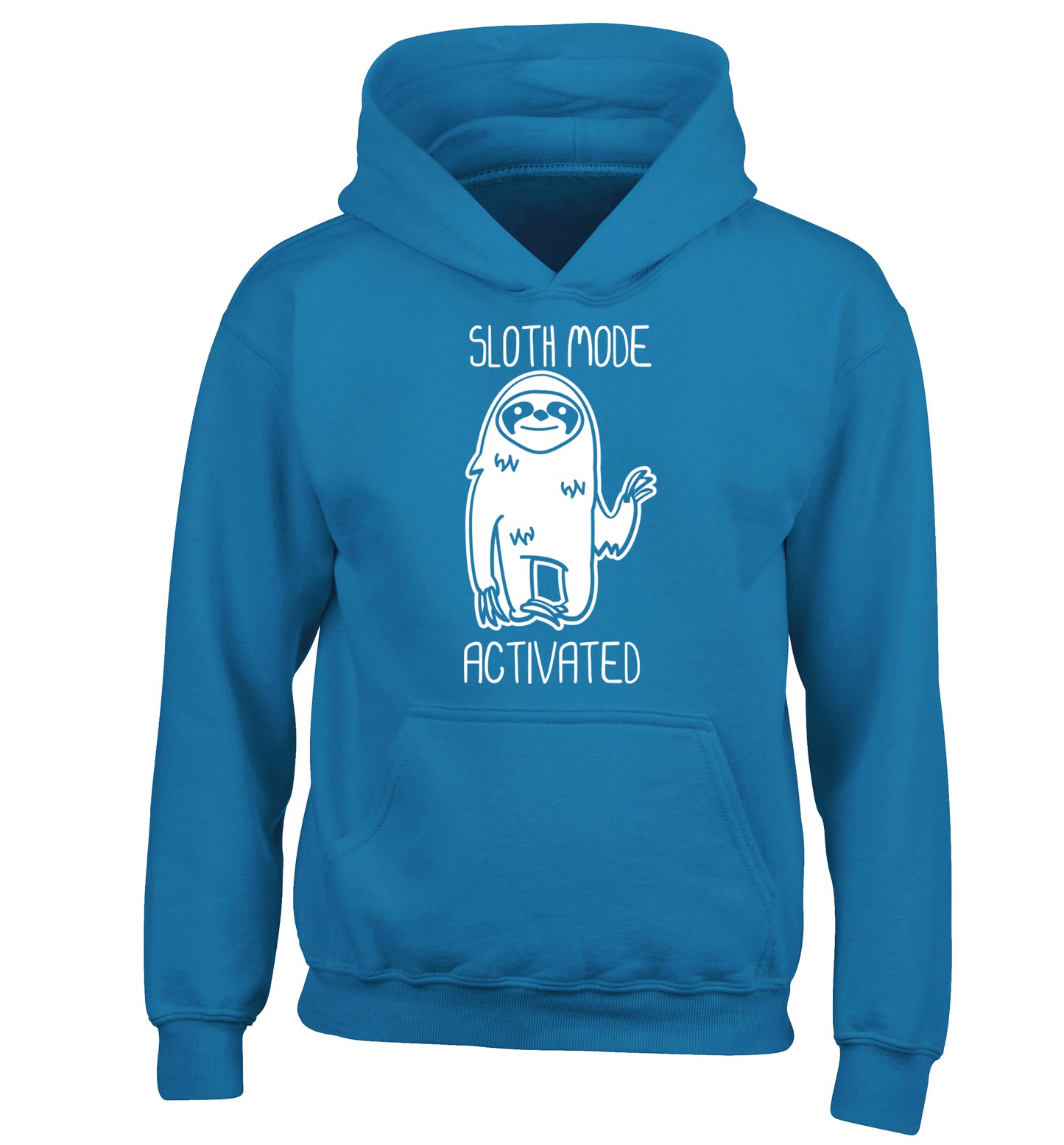 Sloth mode acitvated children's blue hoodie 12-13 Years