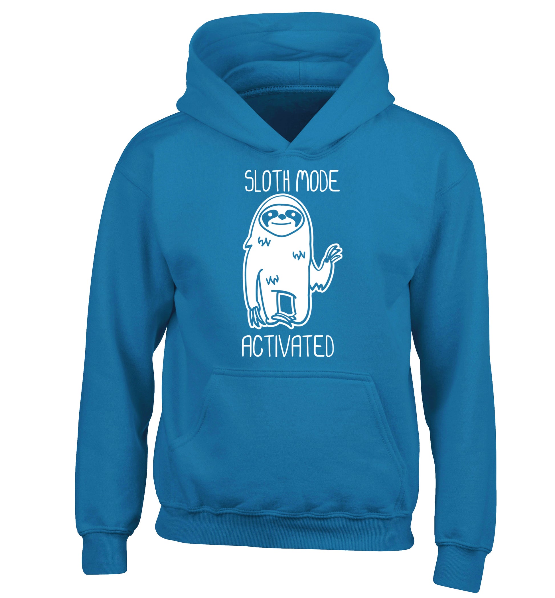 Sloth mode acitvated children's blue hoodie 12-13 Years