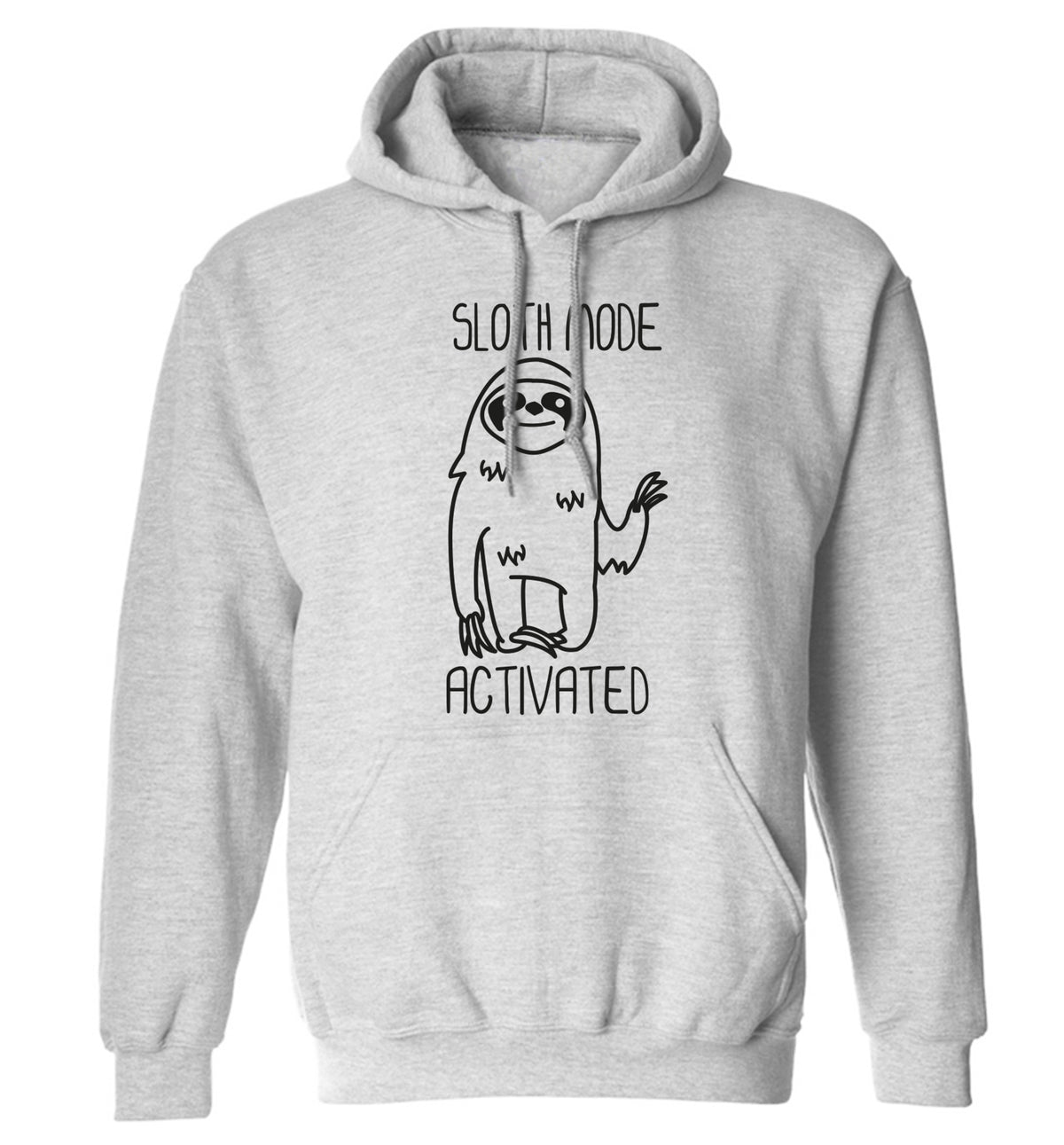 Sloth mode acitvated adults unisex grey hoodie 2XL