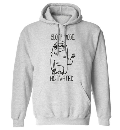 Sloth mode acitvated adults unisex grey hoodie 2XL