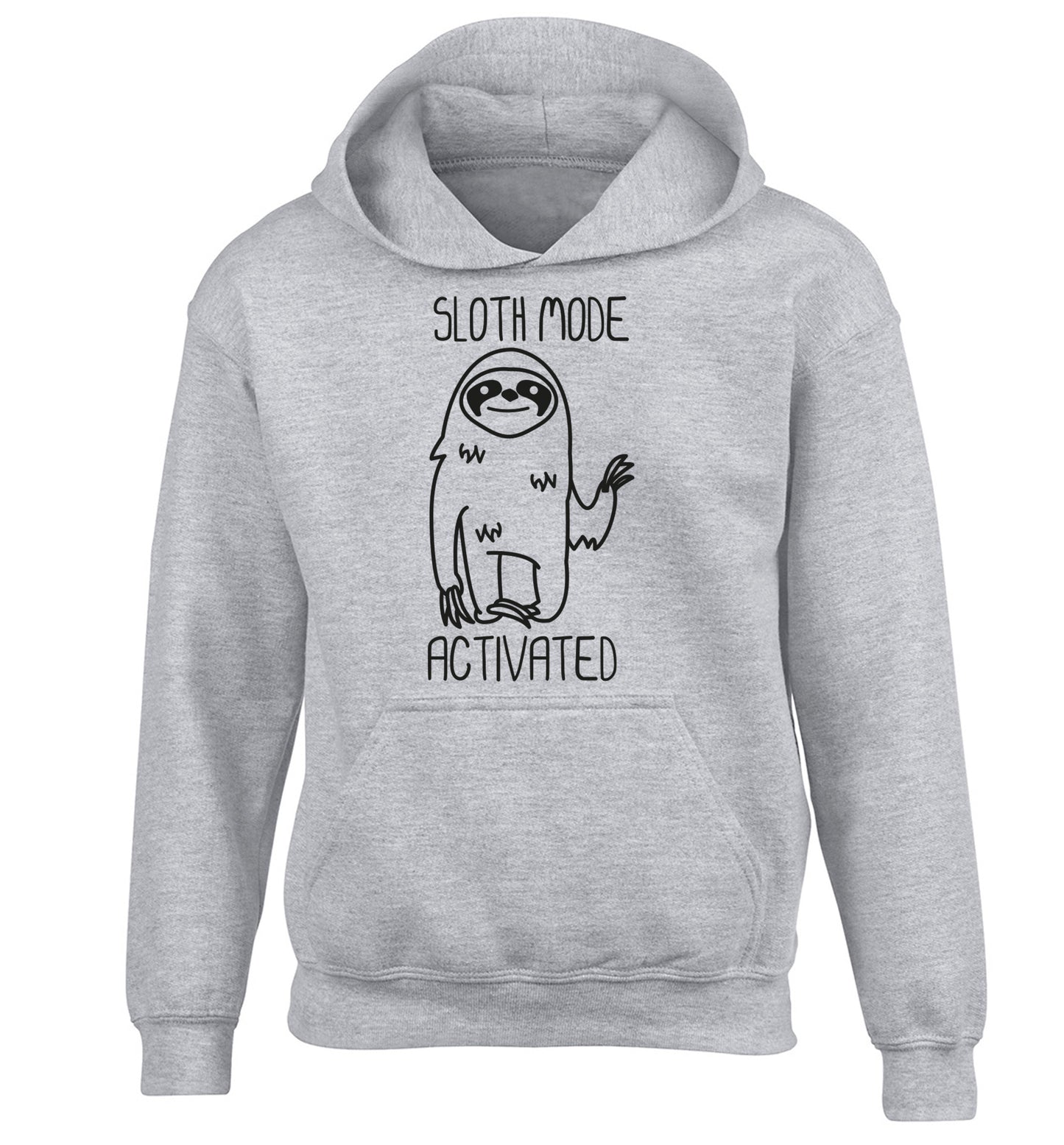 Sloth mode acitvated children's grey hoodie 12-13 Years