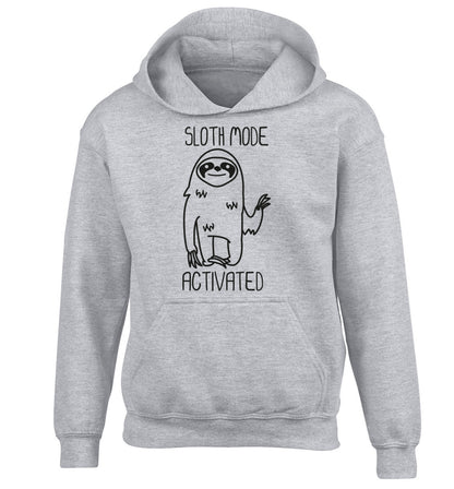 Sloth mode acitvated children's grey hoodie 12-13 Years