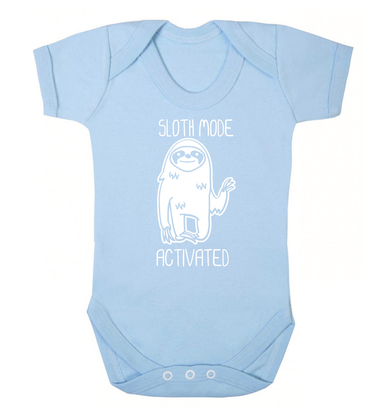 Sloth mode acitvated Baby Vest pale blue 18-24 months