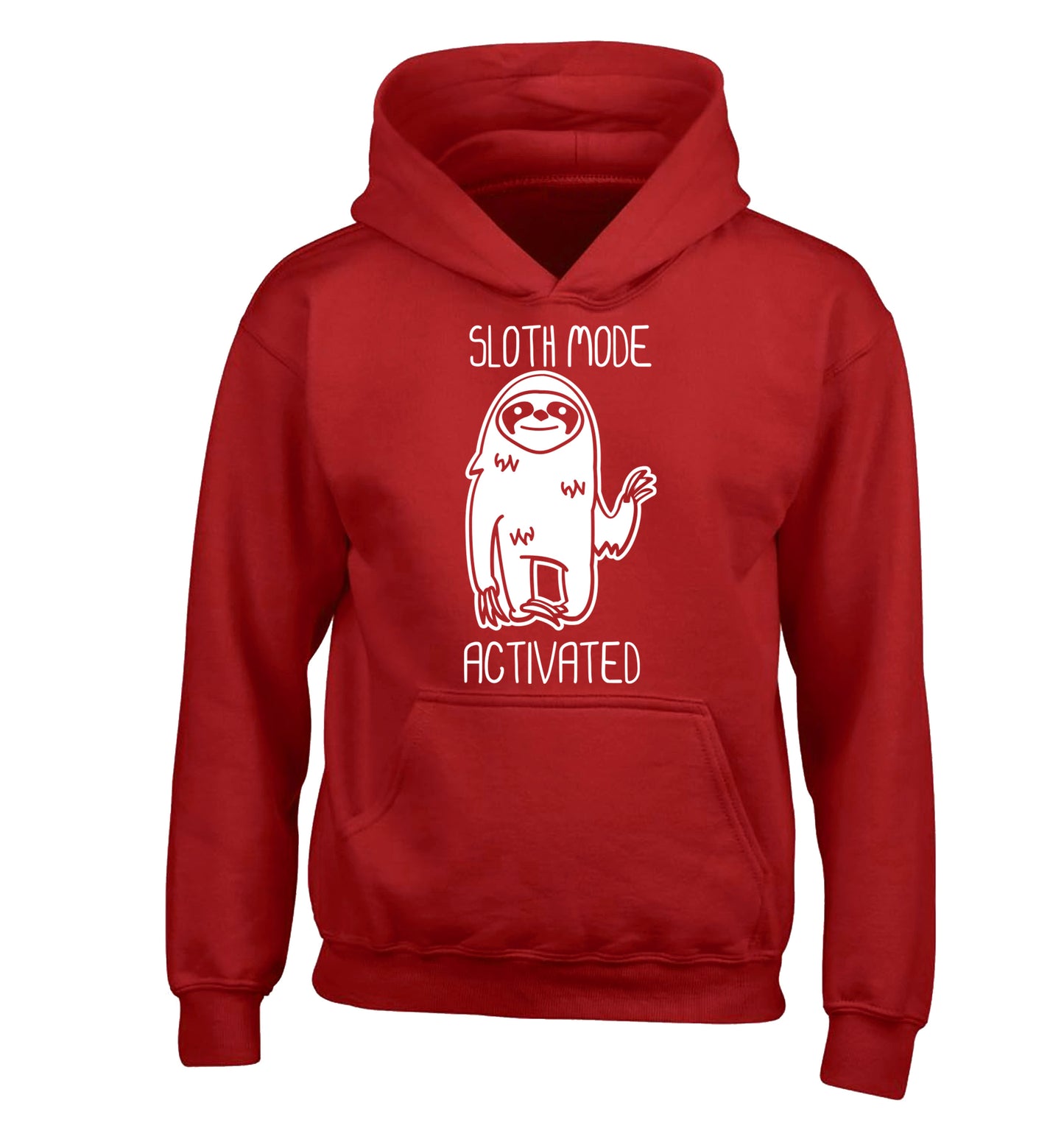 Sloth mode acitvated children's red hoodie 12-13 Years