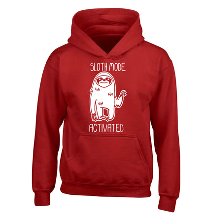 Sloth mode acitvated children's red hoodie 12-13 Years