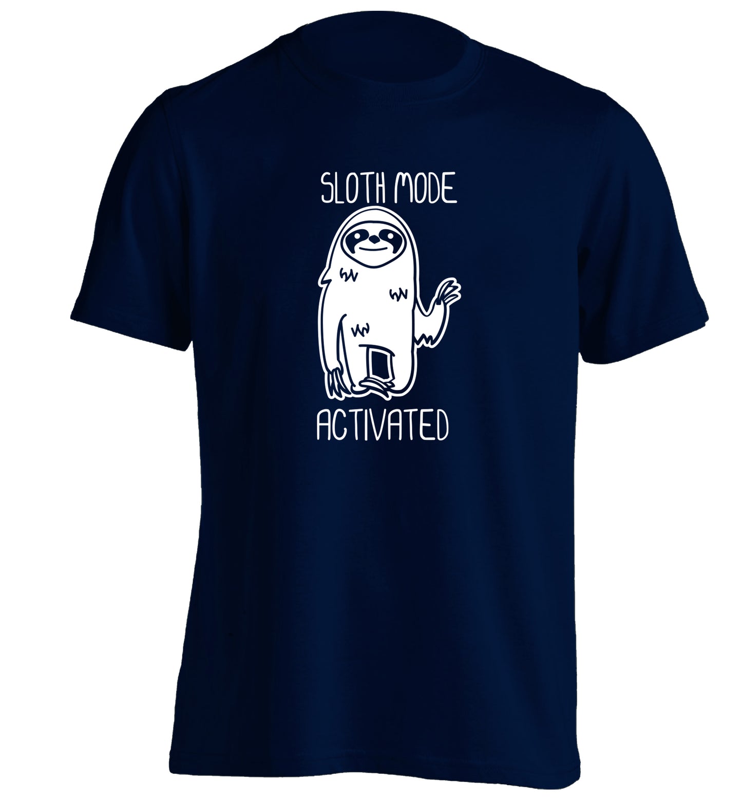 Sloth mode acitvated adults unisex navy Tshirt 2XL