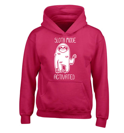 Sloth mode acitvated children's pink hoodie 12-13 Years