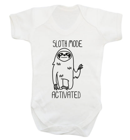 Sloth mode acitvated Baby Vest white 18-24 months