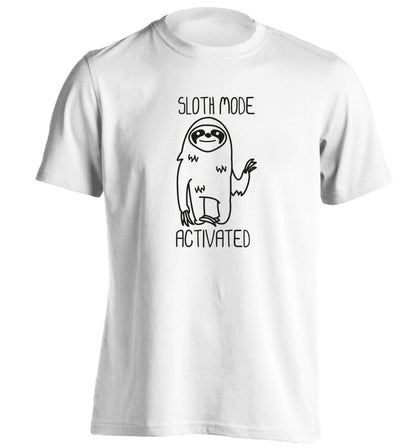 Sloth mode acitvated adults unisex white Tshirt 2XL