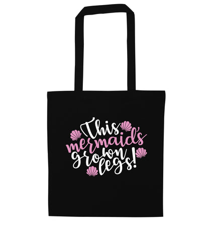 This mermaid's grown legs! black tote bag