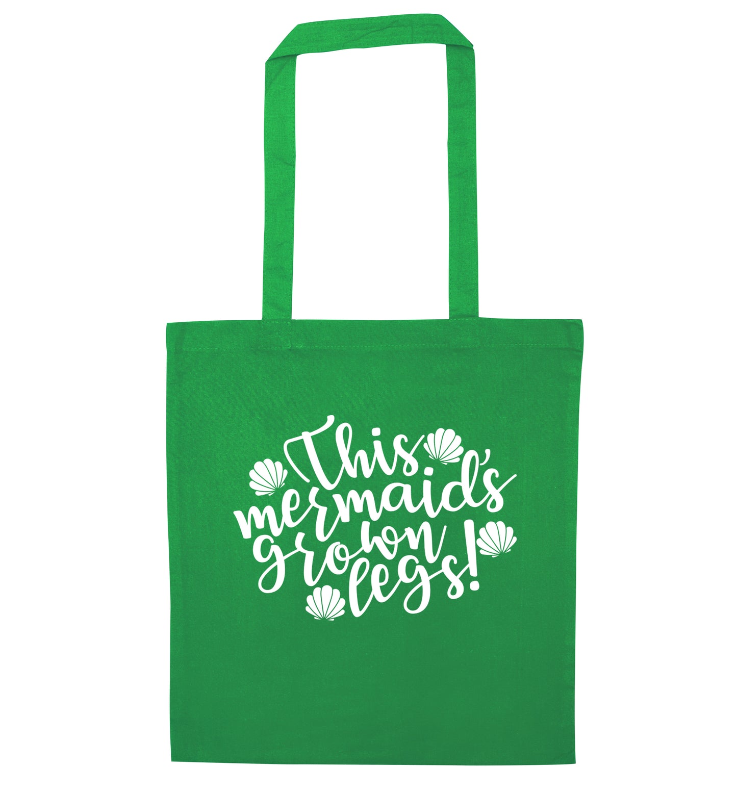 This mermaid's grown legs! green tote bag