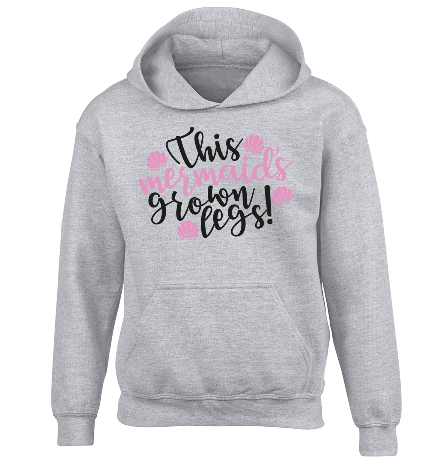 This mermaid's grown legs! children's grey hoodie 12-13 Years