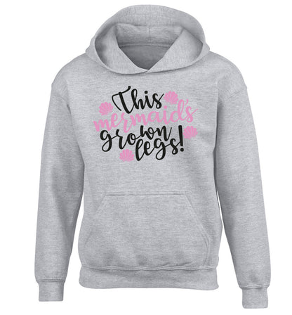 This mermaid's grown legs! children's grey hoodie 12-13 Years