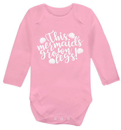 This mermaid's grown legs! Baby Vest long sleeved pale pink 6-12 months