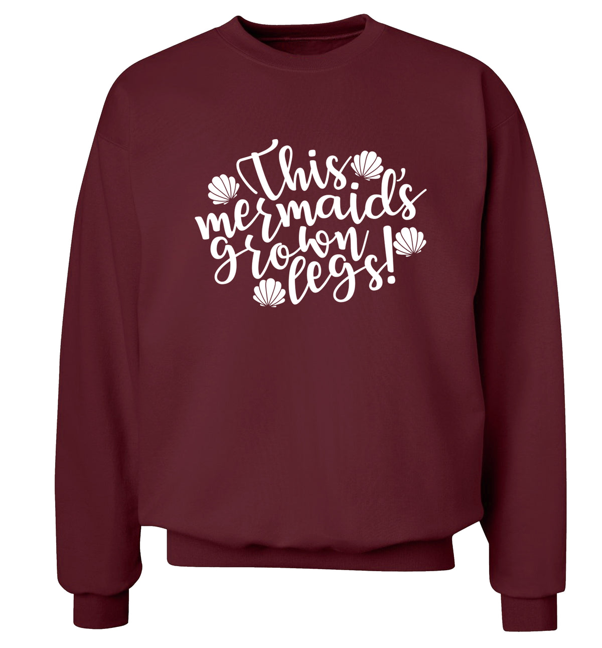 This mermaid's grown legs! Adult's unisex maroon Sweater 2XL