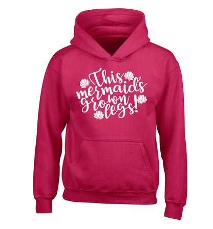 This mermaid's grown legs! children's pink hoodie 12-13 Years