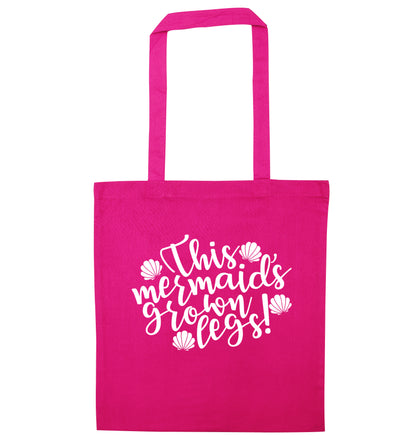 This mermaid's grown legs! pink tote bag