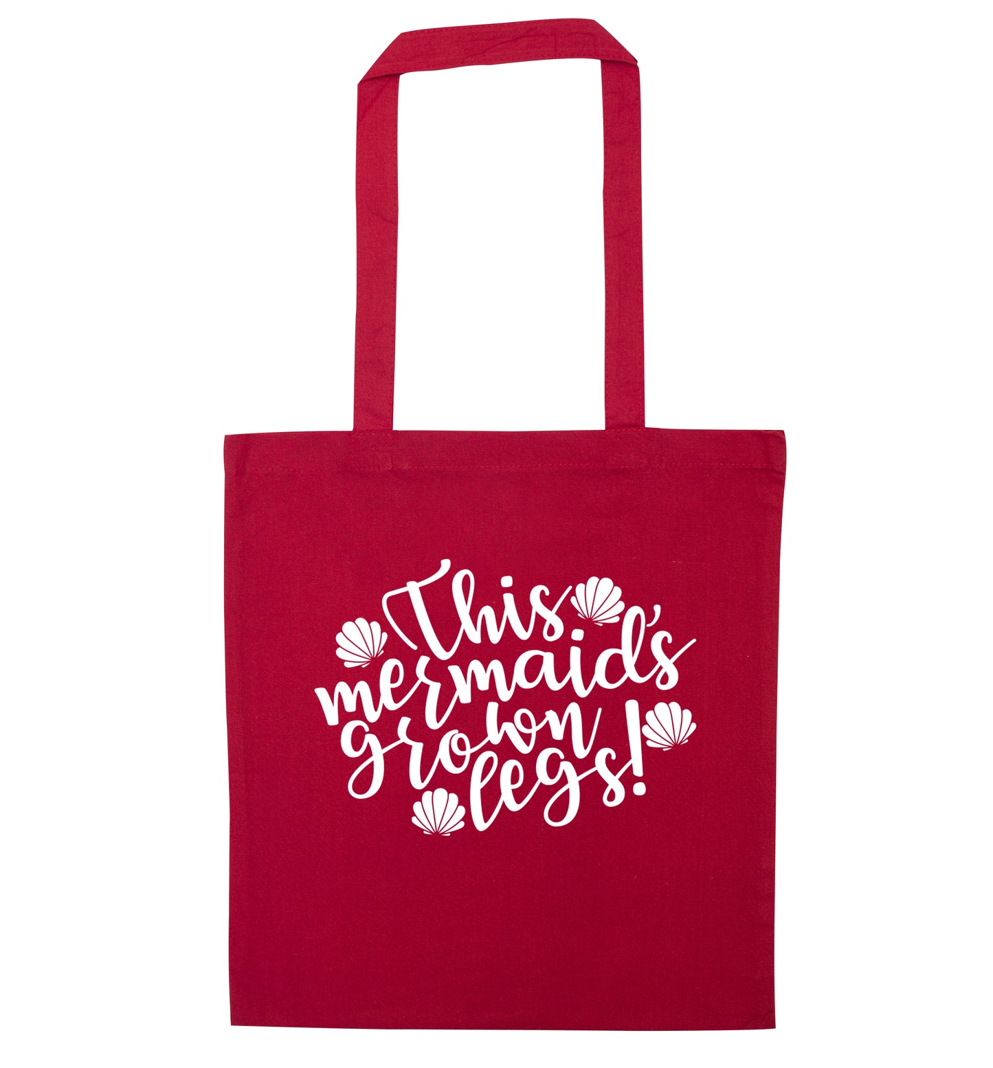 This mermaid's grown legs! red tote bag