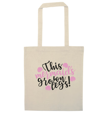 This mermaid's grown legs! natural tote bag
