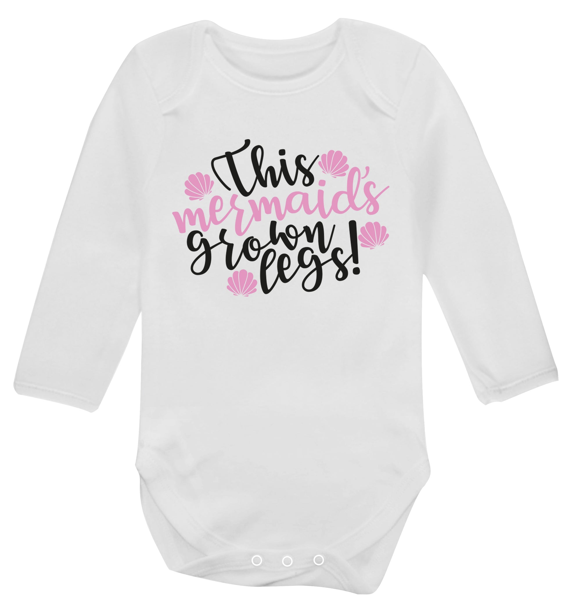 This mermaid's grown legs! Baby Vest long sleeved white 6-12 months
