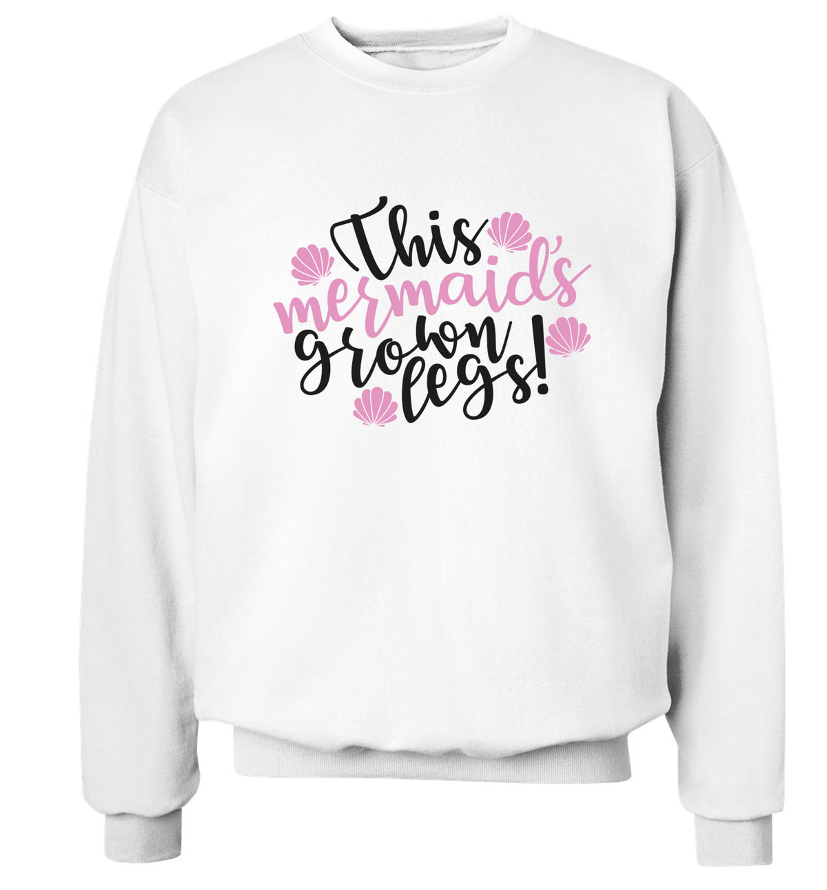 This mermaid's grown legs! Adult's unisex white Sweater 2XL