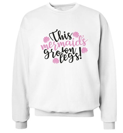 This mermaid's grown legs! Adult's unisex white Sweater 2XL