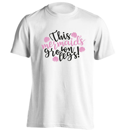 This mermaid's grown legs! adults unisex white Tshirt 2XL