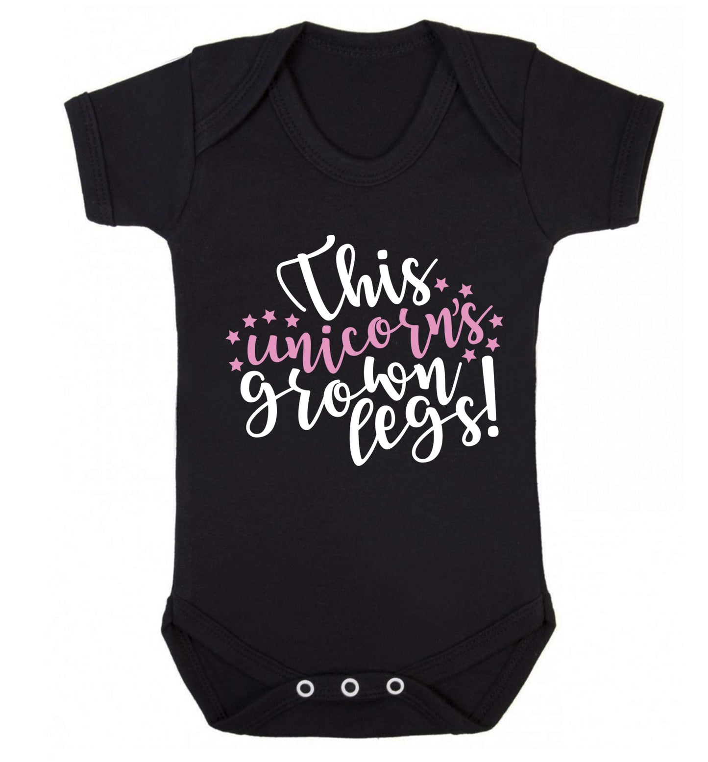This unicorn's grown legs! Baby Vest black 18-24 months