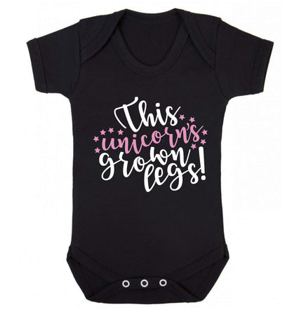This unicorn's grown legs! Baby Vest black 18-24 months