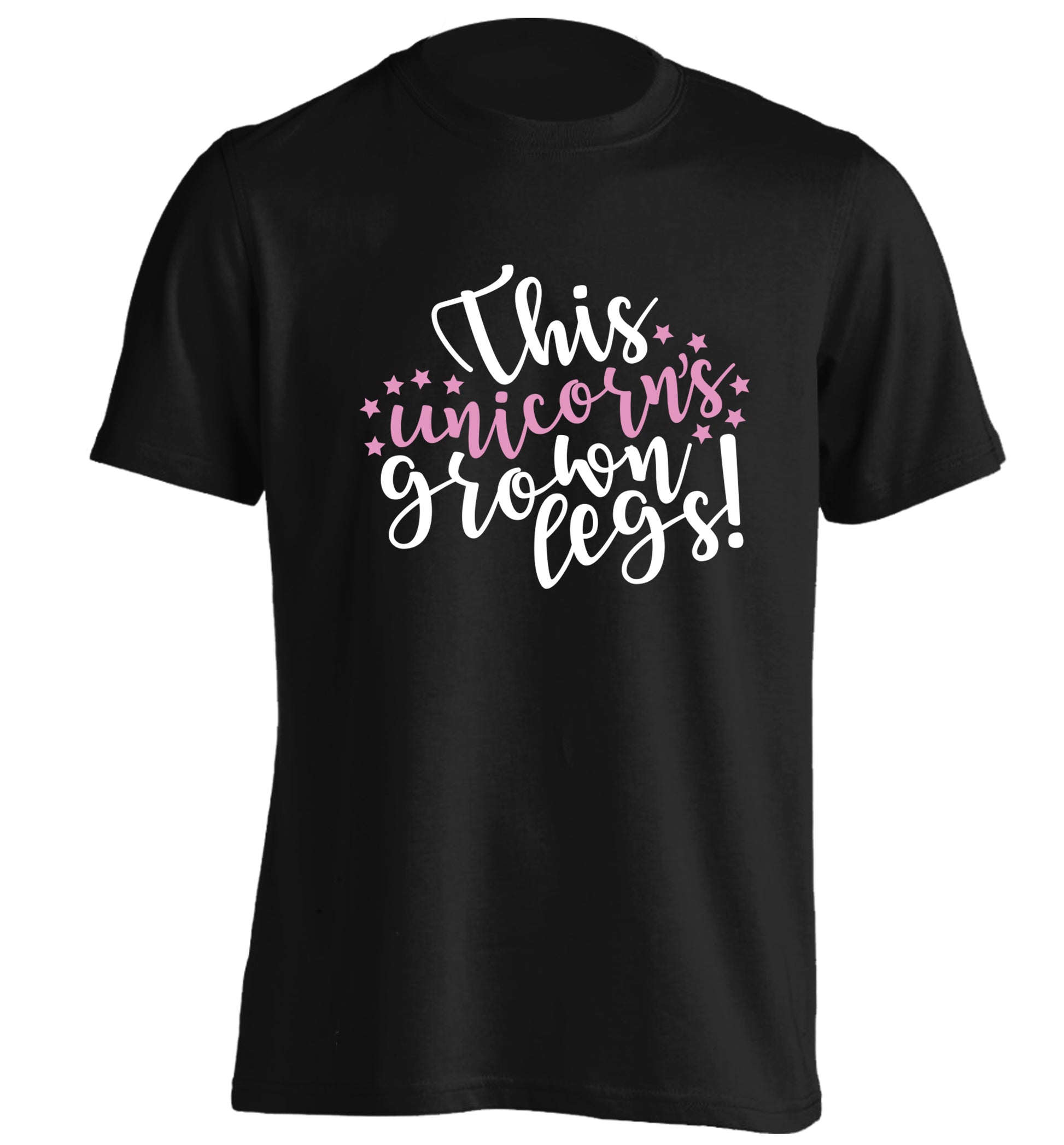 This unicorn's grown legs! adults unisex black Tshirt 2XL