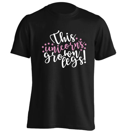 This unicorn's grown legs! adults unisex black Tshirt 2XL