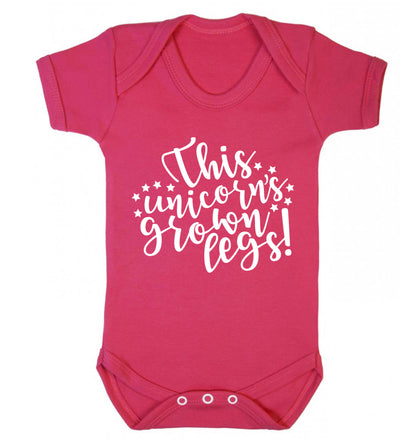 This unicorn's grown legs! Baby Vest dark pink 18-24 months