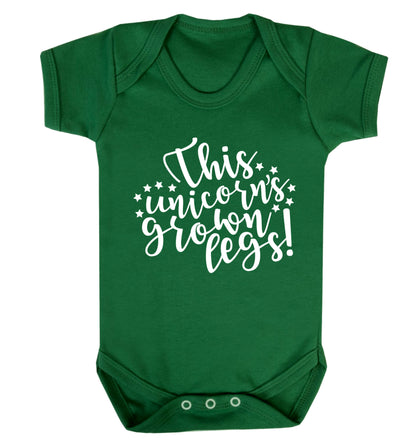This unicorn's grown legs! Baby Vest green 18-24 months