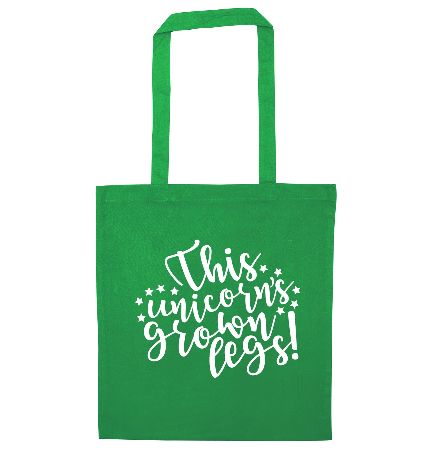 This unicorn's grown legs! green tote bag