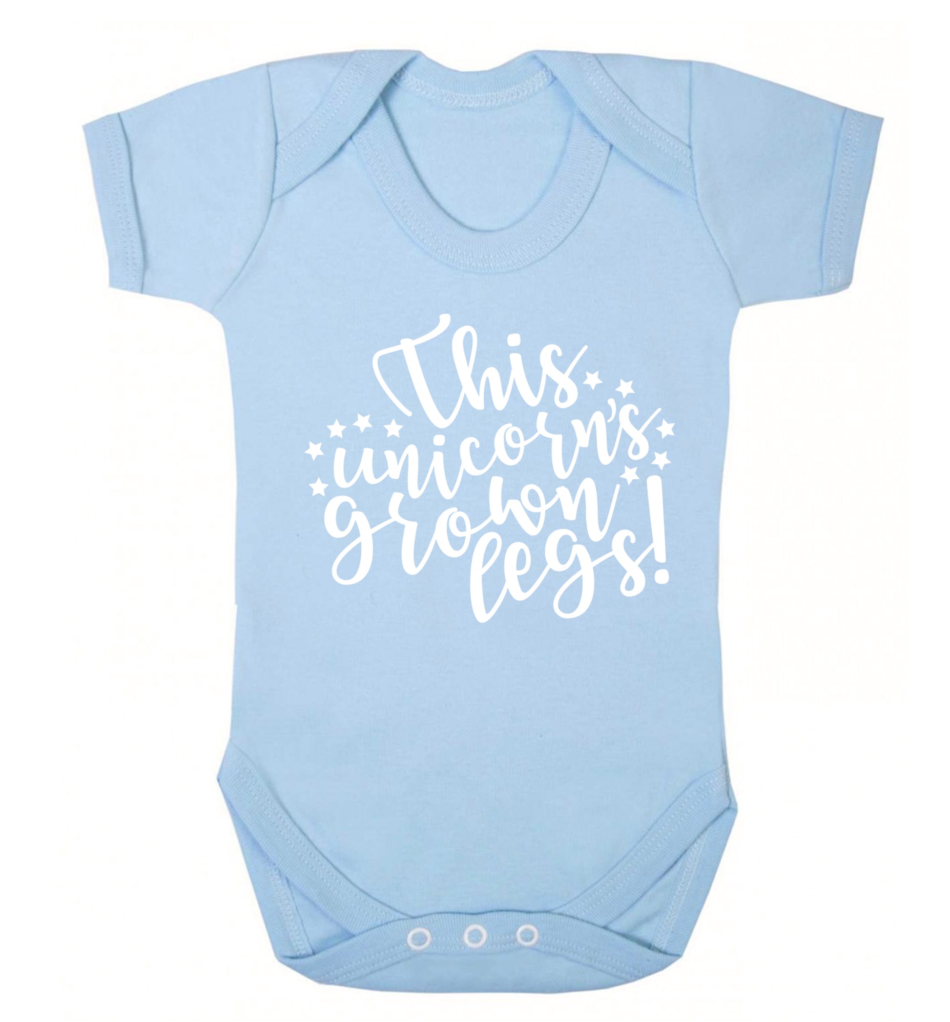 This unicorn's grown legs! Baby Vest pale blue 18-24 months