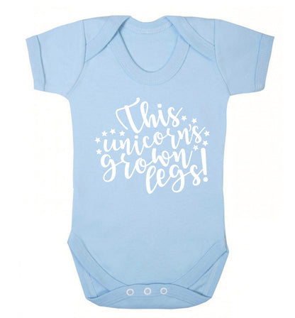 This unicorn's grown legs! Baby Vest pale blue 18-24 months